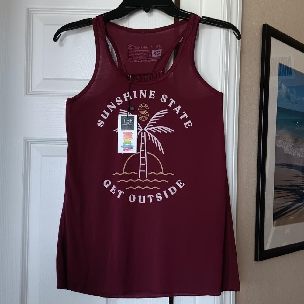 TANK TOP Womens Maroon with Sunshine State Logo Size XS NEW